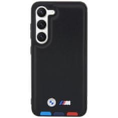 Bmw BMHCS23M22PTDK hard silikonové pouzdro Samsung Galaxy S23 PLUS 5G black Leather Stamp Tricolor