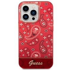 Guess GUHCP14XHGBNHR hard silikonové pouzdro iPhone 14 PRO MAX 6.7" red Bandana Paisley