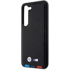 Bmw BMHCS23M22PTDK hard silikonové pouzdro Samsung Galaxy S23 PLUS 5G black Leather Stamp Tricolor