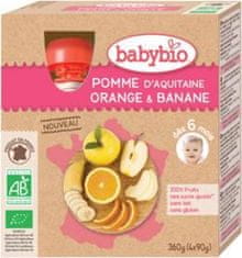 Babybio Jablko pomeranč banán 4x 90 g