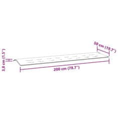 Vidaxl Poduška na zahradní lavici červená károvaná 200x50x3 cm oxford