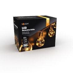 Solight  LED dekorativní žárovky na přírodním provazu, 10x žárovka, 30LED, 180cm, časovač 3x AA