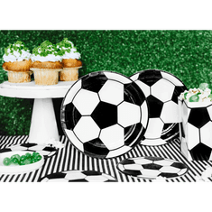 PartyDeco Papírové talíře Fotbal 18cm, 6ks