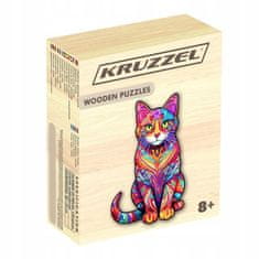 Kruzzel 22878 Dřevěné puzzle kočka 130 dílů, 38 x 24 cm