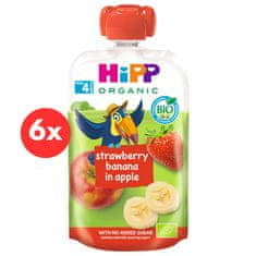 HiPP BIO 100% ovoce Jablko-Banán-Jahoda 6 x 100 g