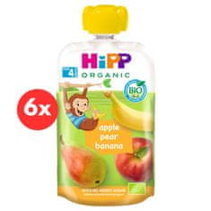 HiPP BIO 100% ovoce Jablko-Hruška-Banán 6 x 100 g