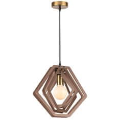 ACA ACA Lighting závěsné svítidlo 1XE27 světle hnědá kůže MDF D34XH100CM TRITON ZM391P34WLL