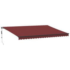 Vidaxl Automatická zatahovací markýza s LED burgundská 500 x 300 cm