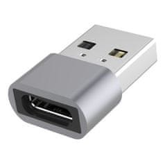 HADEX Aluminium USB C female - USB2.0 A Male adaptér