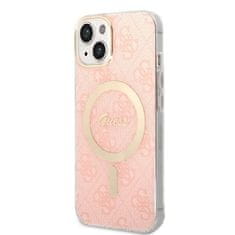 Guess GUBPP14MH4EACSP sada nabíječky MagSafe a pouzdra na iPhone 14 PLUS 6.7" pink  4G Print MagSafe