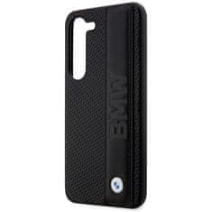 Bmw BMHCS23M22RDPK hard silikonové pouzdro Samsung Galaxy S23 PLUS 5G black Leather Textured & Stripe