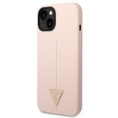 Guess GUHCP14SSLTGP hard silikonové pouzdro iPhone 14 6.1" pink Silicone Triangle