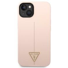 Guess GUHCP14SSLTGP hard silikonové pouzdro iPhone 14 6.1" pink Silicone Triangle