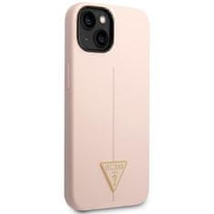 Guess GUHCP14SSLTGP hard silikonové pouzdro iPhone 14 6.1" pink Silicone Triangle