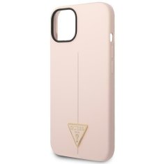 Guess GUHCP14SSLTGP hard silikonové pouzdro iPhone 14 6.1" pink Silicone Triangle