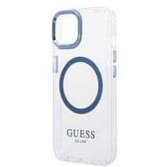 Guess GUHMP14MHTRMB hard silikonové pouzdro iPhone 14 PLUS 6.7" blue Metal Outline Magsafe