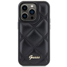 Guess hard obal na iPhone 15 PRO 6.1" Black Quilted Metal Logo