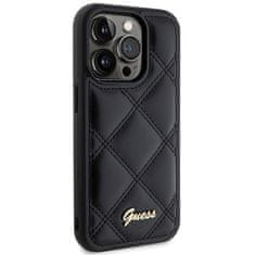 Guess hard obal na iPhone 15 PRO 6.1" Black Quilted Metal Logo