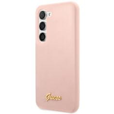 Guess GUHCS23SLSLMGPP hard silikonové pouzdro Samsung Galaxy S23 5G pink Silicone Script Metal Logo