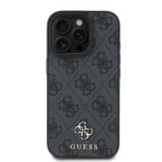 Guess Zadní kryt PU 4G Small Metal Logo MagSafe pro iPhone 16 Pro Max Grey