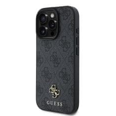 Guess Zadní kryt PU 4G Small Metal Logo MagSafe pro iPhone 16 Pro Max Grey