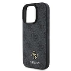 Guess Zadní kryt PU 4G Small Metal Logo MagSafe pro iPhone 16 Pro Max Grey