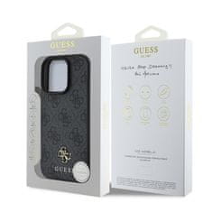 Guess Zadní kryt PU 4G Small Metal Logo MagSafe pro iPhone 16 Pro Max Grey