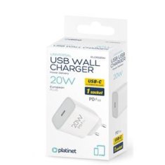 PLATINET síťová nabíječka 20W PD 1x USB-C bílá