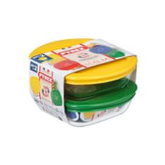 Pyrex SADA ČTVERCOVÝCH DÓZ 2KS, 0,3L, SKLO