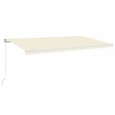 Vidaxl Ručně zatahovací markýza s LED světlem 600 x 350 cm krémová