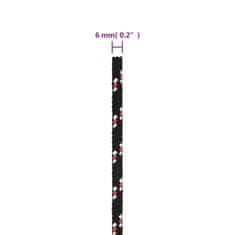 Vidaxl Pracovní lano černé 6 mm 25 m polypropylen