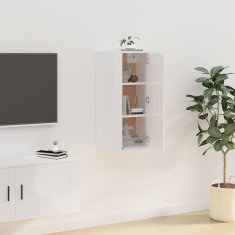 Vidaxl Nástěnná TV skříňka bílá s vysokým leskem 40x34,5x80 cm