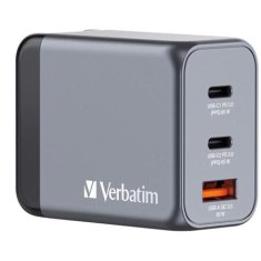 Verbatim Cestovní adaptér GNC-65, GaN zástrčka, 2xUSB-C PD 65W, 1xUSB-A QC 3.0, Verbatim