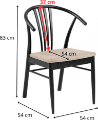 Actona Jídelní židle York I z masivu dub černý