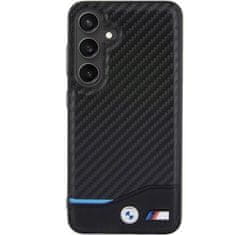 Bmw obal na Samsung Galaxy S24 5G Black Leather Carbon