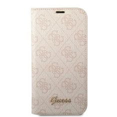 Guess GUBKP14LHG4SHP hard silikonové pouzdro iPhone 14 PRO 6.1" pink book 4G Vintage Gold Logo