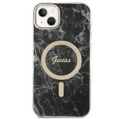 Guess GUBPP14MHMEACSK sada nabíječky MagSafe a pouzdra na iPhone 14 PLUS 6.7" black Marble MagSafe