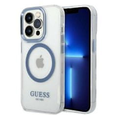 Guess GUHMP14XHTRMB hard silikonové pouzdro iPhone 14 PRO MAX 6.7" blue Metal Outline Magsafe