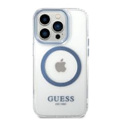 Guess GUHMP14XHTRMB hard silikonové pouzdro iPhone 14 PRO MAX 6.7" blue Metal Outline Magsafe