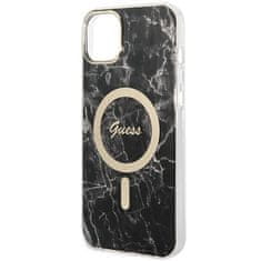 Guess GUBPP14MHMEACSK sada nabíječky MagSafe a pouzdra na iPhone 14 PLUS 6.7" black Marble MagSafe