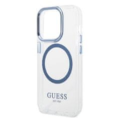 Guess GUHMP14XHTRMB hard silikonové pouzdro iPhone 14 PRO MAX 6.7" blue Metal Outline Magsafe