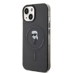 Karl Lagerfeld hard silikonový obal iPhone 15 6.1" Black IML Ikonik MagSafe