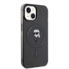 Karl Lagerfeld hard silikonový obal iPhone 15 6.1" Black IML Ikonik MagSafe