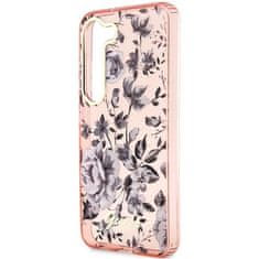 Guess GUHCS23MHCFWSP hard silikonové pouzdro Samsung Galaxy S23 PLUS 5G pink Flower Collection