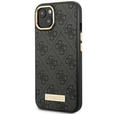 Guess GUHMP14MU4GPRK hard silikonové pouzdro iPhone 14 PLUS 6.7" black 4G Logo Plate MagSafe