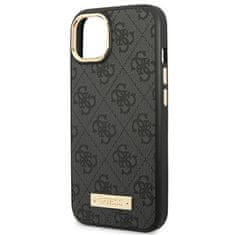 Guess GUHMP14MU4GPRK hard silikonové pouzdro iPhone 14 PLUS 6.7" black 4G Logo Plate MagSafe