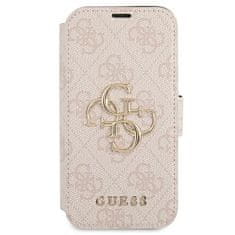 Guess GUBKP13L4GMGPI knížkové pouzdro iPhone 13 / 13 Pro 6.1" pink book 4G Big Metal Logo