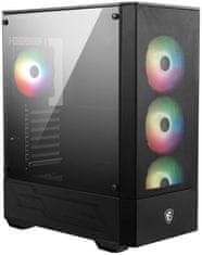 MSI skříň MAG FORGE 112R/ bez zdroje/ levé temperované sklo/ 4x 120 mm A-RGB fan/ 2x USB3.0/ černá