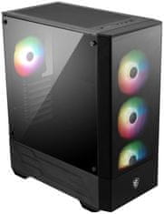 MSI skříň MAG FORGE 112R/ bez zdroje/ levé temperované sklo/ 4x 120 mm A-RGB fan/ 2x USB3.0/ černá