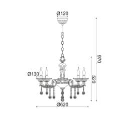 ACA ACA Lighting Elegant závěsné svítidlo EG166495PCH